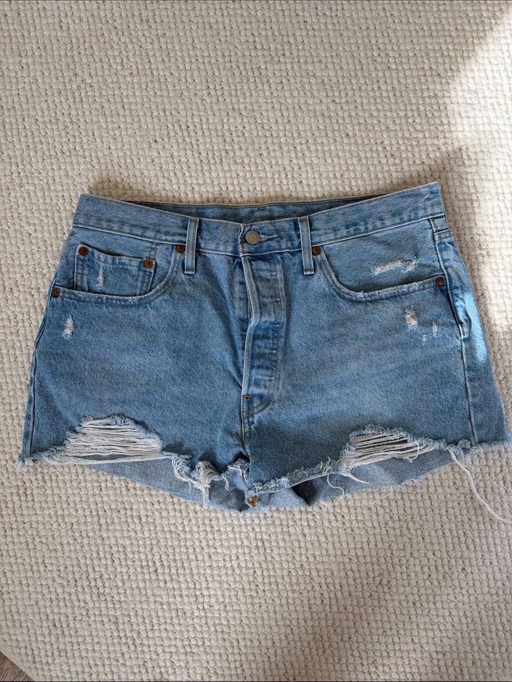 Levi 501 Light Wash Denim Shorts
